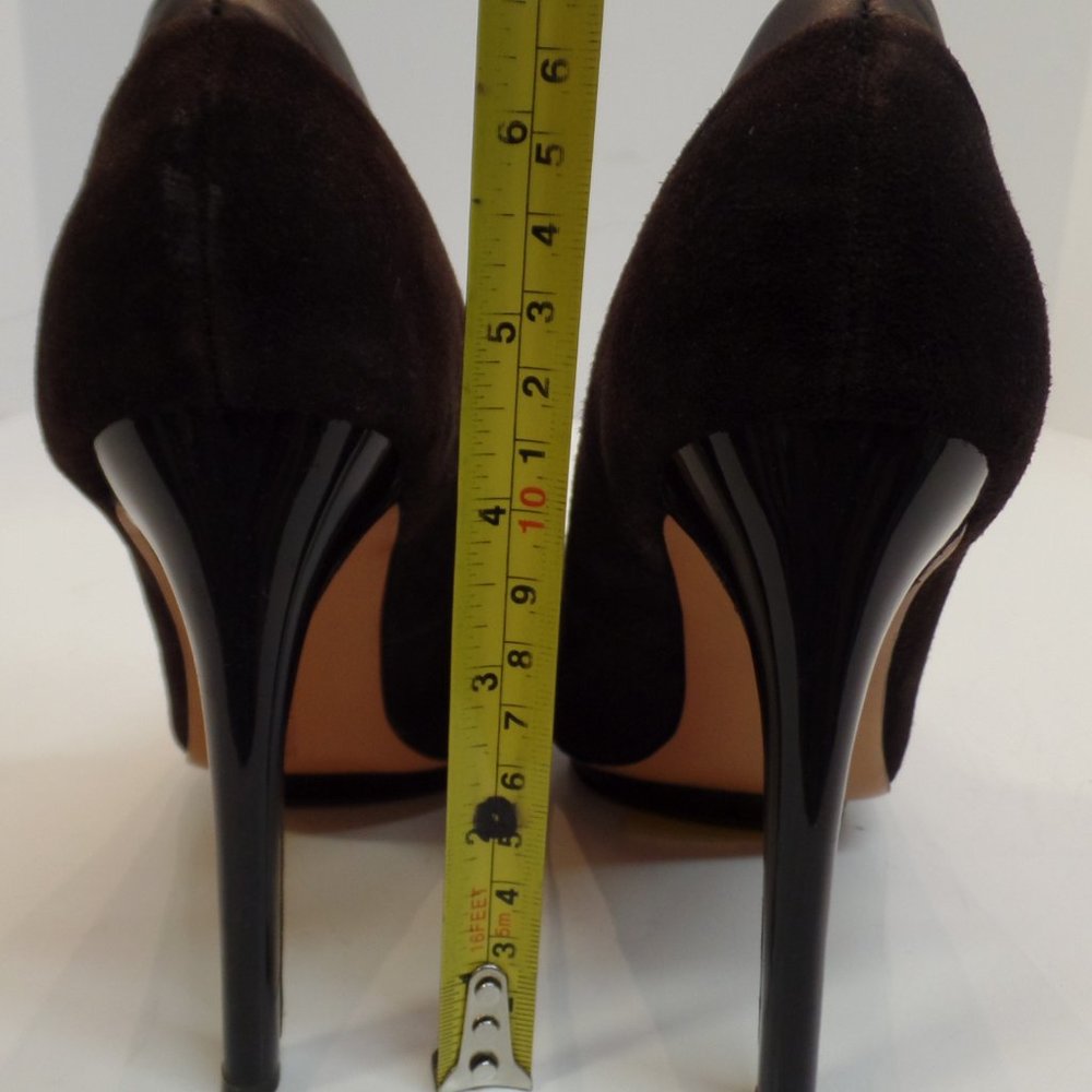 BADGLEY MISCHKA BROWN LEATHER SZ 6.5 HEELS - Picture 4 of 16